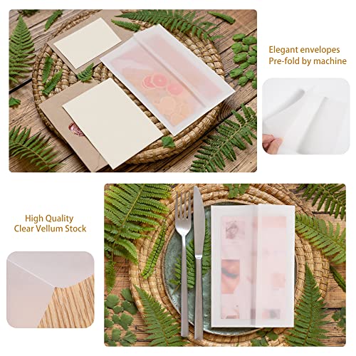80 Pack Pre-Folded Vellum Paper,Vellum Paper Jackets For 5X7 Invitations Translucent Wedding Invitations Vellum Paper Wraps Liners For Wedding Baby Shower Birthday Invitation Paper #TOP4