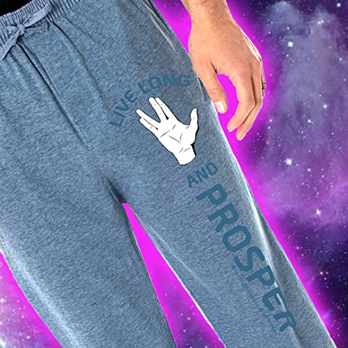 Star Trek Men's The Original Series TOS Spock Live Long And Prosper Vulcan Salute Lounge Pajama Pants3