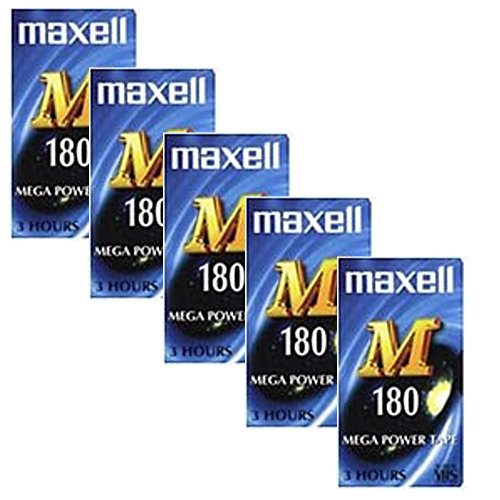 Maxell, videocassette vuote M 180 VHS, confezione