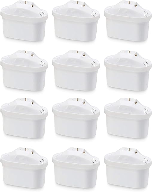Amazon Basics Water Filter Cartridges  12 Pack - Fits BRITA Maxtra Jugs (not Maxtra+)