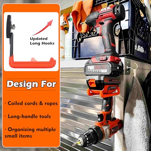 Image of MUTUACTOR Magnetic Hooks,2PCS Storage Magnetic Hooks Heavy Duty,Anti-Scratch Magnetic Mounting Garage Magnet Hooks for Organizing Power Drill,Garden Tools,Hose,Tool Chest,Steel Pegboard,Workshop