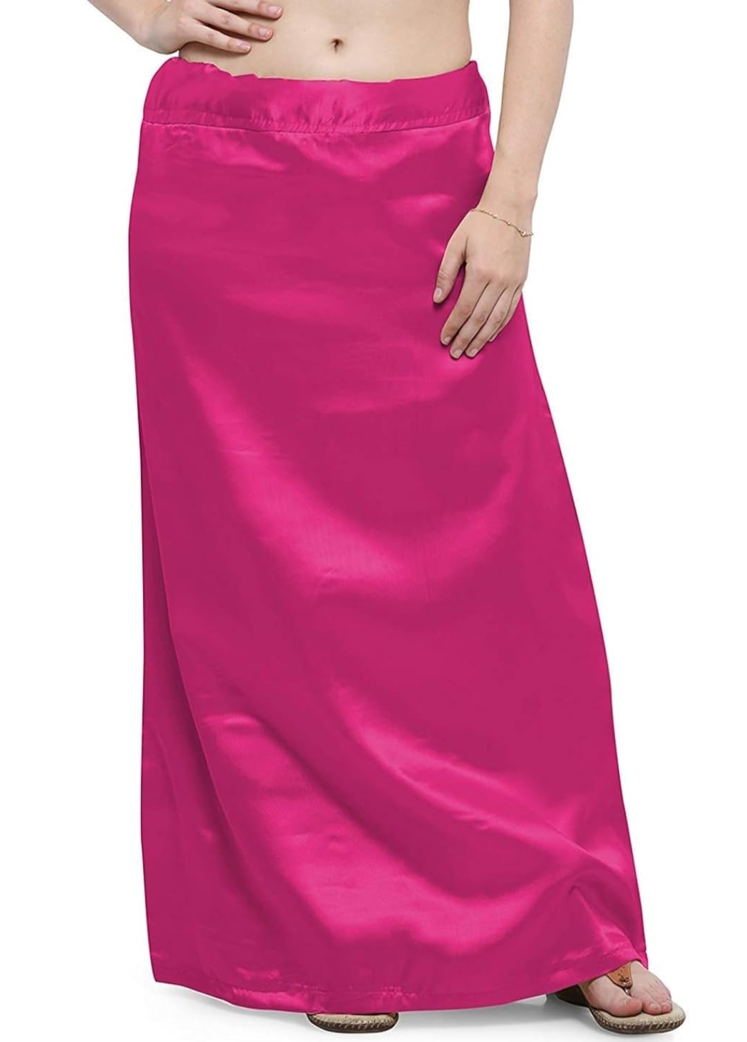 Pink Colour Satin Petticoat for Women | Pink Colour Satin Fabric Saree Shapewear or Underskirt or Saya for All.-image-43
