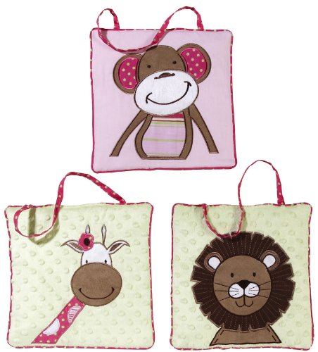 Sweet Jojo Designs Pink and Green Jungle Friends Wall Hanging Accessories