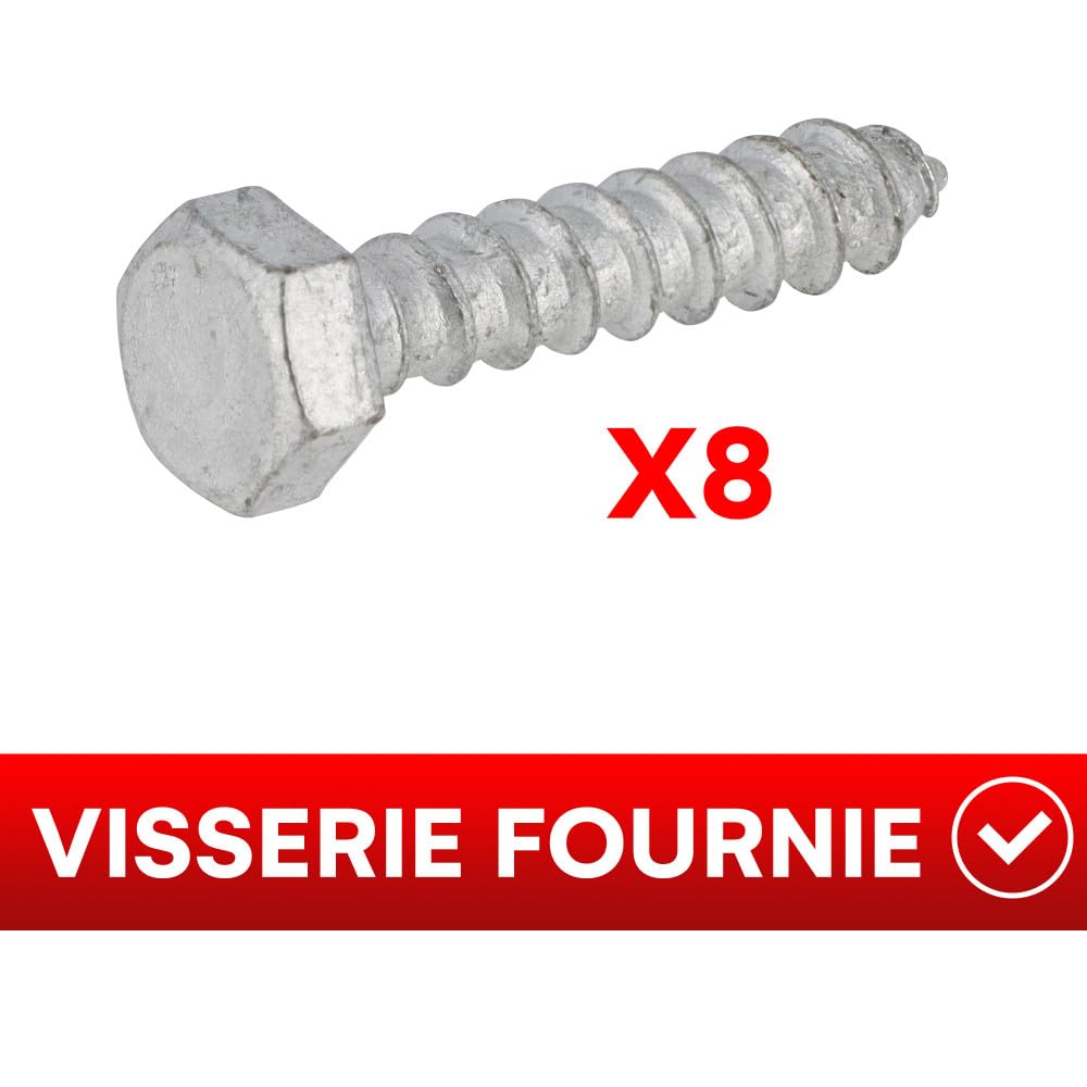 Oxeo Kit ancrage au Sol balançoire - 4 ancrages 44 cm en Acier Galvanisé Ancre Support de Poteau - pour balançoire Tour Aire de Jeux