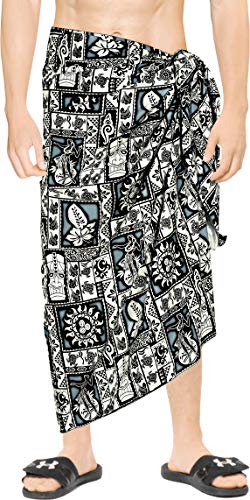 LA LEELA Men's Sarong Beach Cover Up Swim Wrap2