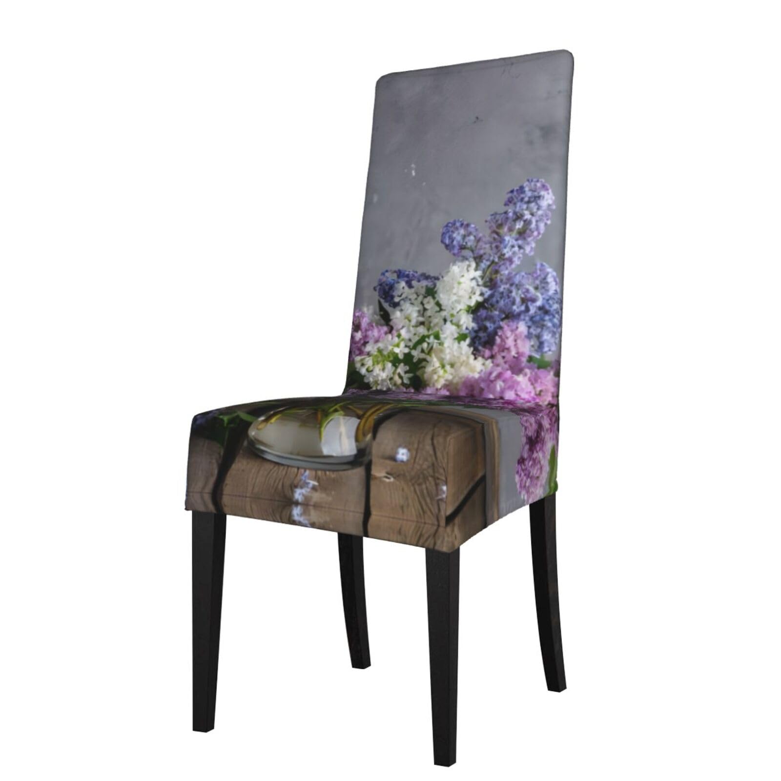 HLSBSSL Flowers Printed dining chair covers, wrinkle-resistant and iron-free, suitable for hotels, banquets, and conferences