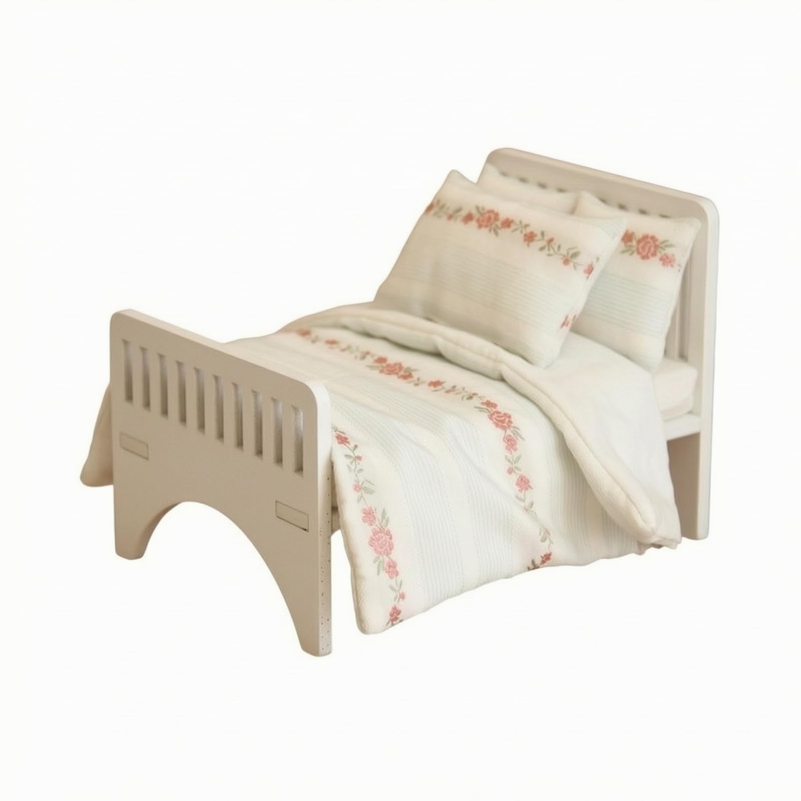 Letto per Bambole con Accessori Sicuro | Creativo, Lettino per Bambole con Biancheria, Leggero, Giocattolo, Diorama, Collezionisti,