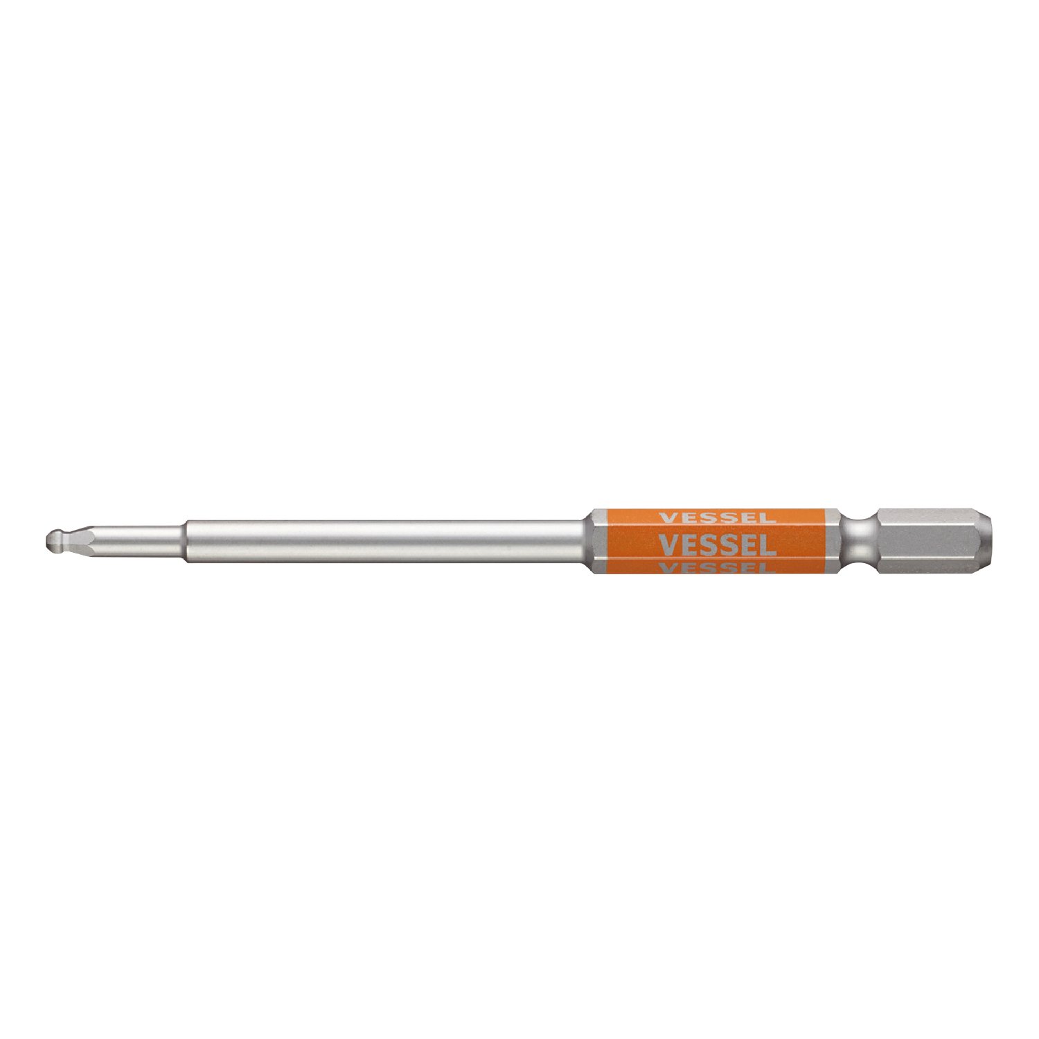 VESSEL GSBP025S Single Headed Ball Point Rigid Bit Opposite Side 0.1 x 3.9 inches (2.5 x 100 mm), 1 Piece