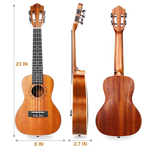 Ranch Concert Ukulele 23 inch Classical ukelele Instrument with Online 12 Lessons Professional Beginner Ukalalee Starter Pack Bundle Ukele Gig bag - Image 3