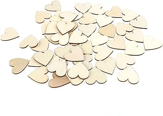 COHEALI Heart Wood Discs 100pcs Blank Wood Slices Log Slices Cartoon Wood Chips CD Bamboo Log Discs DIY Wood Slices Heart Wood Discs Blank Wood Slices