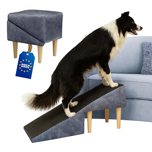 Outentin Hundetreppe Klappbar – rutschfeste Hunderampe & Weiche...