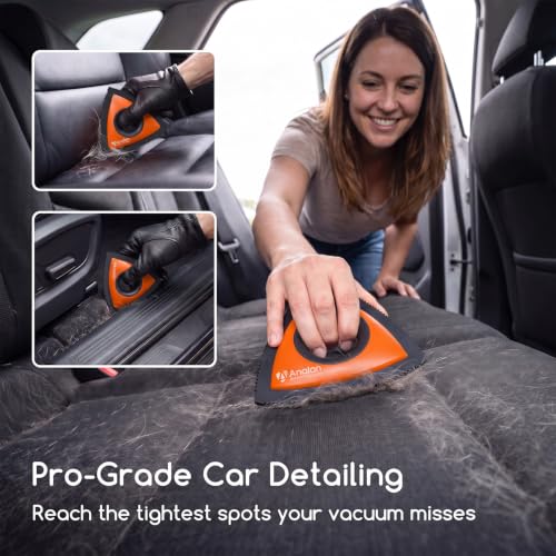 Image of Analan Mini Pet Hair Remover for Car Detailing Dog Hair Tool Brush(Orange)