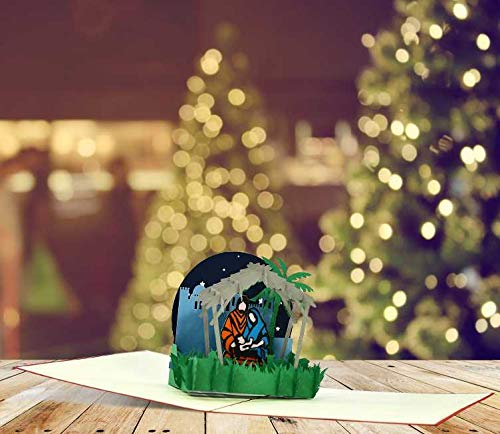Biglietto natalizio 3D pop up con presepe