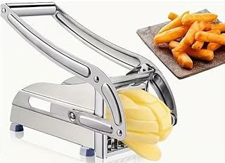 Stainless Steel Potato Chipper Heavy Duty French Fry Cutter for Home Kitchen | Manual Vegetable Slicer for Potatoes