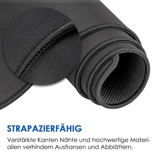 KTRIO Mauspad XXL Gaming Mauspad 800x400mm, XXL Mousepad,Mousepad Large Size verbessert Präzision und Geschwindigkeit Gummiunterseite,Schwarz