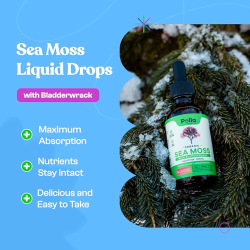 PELLA NUTRITION Sea Moss Organic Liquid Drops | Drops of Nature Green Tea Extract | Bundle