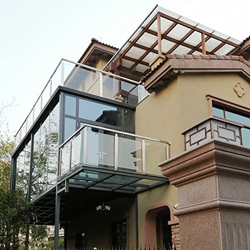 Solución segura para balcones con poste de acero inoxidable ranurado para paneles de vidrio 8