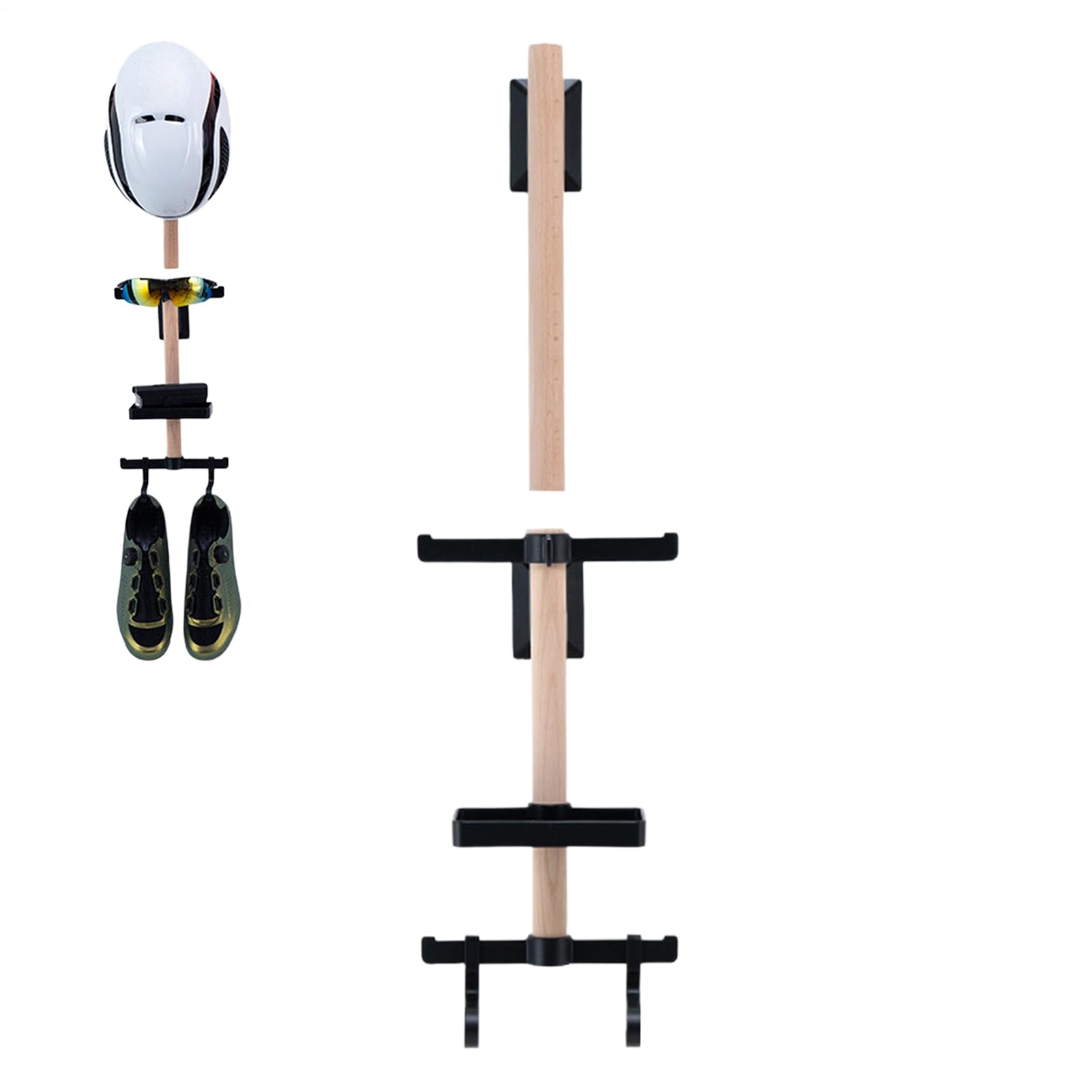 Estante de almacenamiento para casco de bicicleta, organizador para colgar en la pared para equipo de ciclismo, soporte de pared de metal con ganchos, taller de garaje interior, almacenamiento para