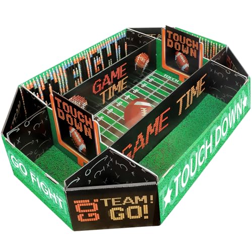 Football Party Decorations, Football Party Favors, All-in-One Stadium Shaped Food Serving Tray, Birthday Party Decorations for Tailgate Game Day Celebrations Table Centerpiece