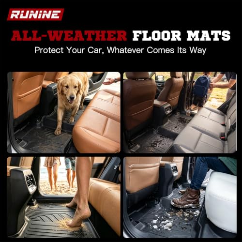 Image of Floor Mats for 2027 Kia Telluride Hybrid (Suitable for HEV), All Weather TPE Telluride Floor Liners Full Set with Cargo Mat & Backrest Mats, Custom Fit 7 Passenger 2027 Telluride Hybrid Accessories