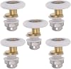 MroMax 27mm Dia Shower Door Wheels Sliding Glass Door Pulleys Replacement Bearing Rollers for Sliding Door Wheels Runner Shower Cabin Spa Room White&Golden 5Pcs