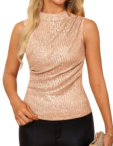 GRACE-KARIN-Damen-Aermelloses-Pailletten-Tank-Top-Elegant-Neckholder-Glitzer-Bluse-Slim-Fit-Party-Cocktail-Oberteile - Sparfuchs24.io - Preisvergleich & Top Angebote Online