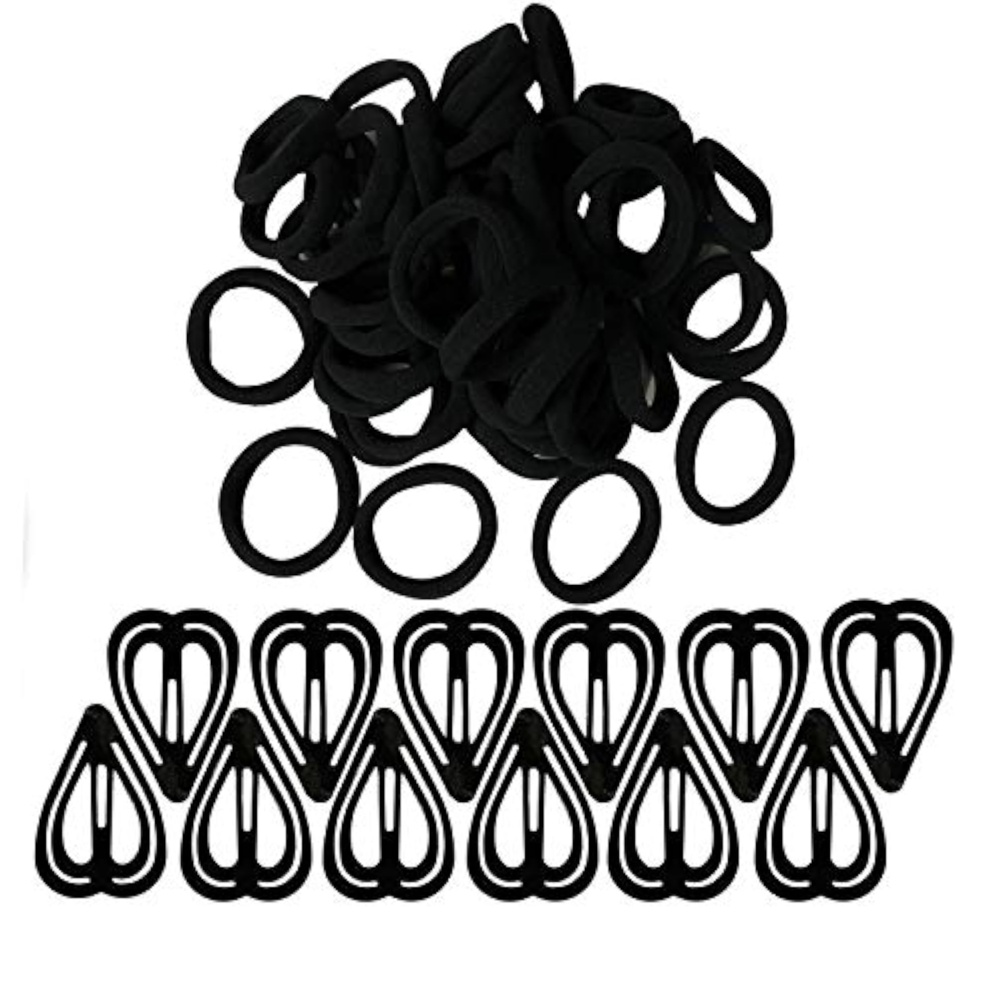 Pack of 30 Pcs Black Elastic Cotton Stretch Hair Ties