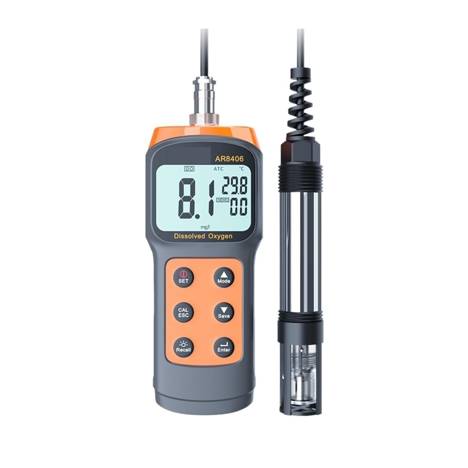 KOSBO Medidor de oxígeno disuelto con Pantalla Digital, comprobador de Calidad del Agua, medición precisa AR8406
