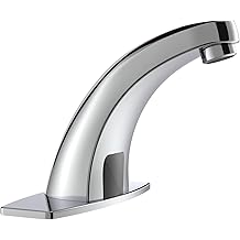 Greenspring Touchless Bathroom Sink Faucet, Motion Automatic Sensor Faucet, Hands Free Vanity Faucets with Hole Cover Plate, Modern Commercial with Control Box and Temperature Mixer, Chrome