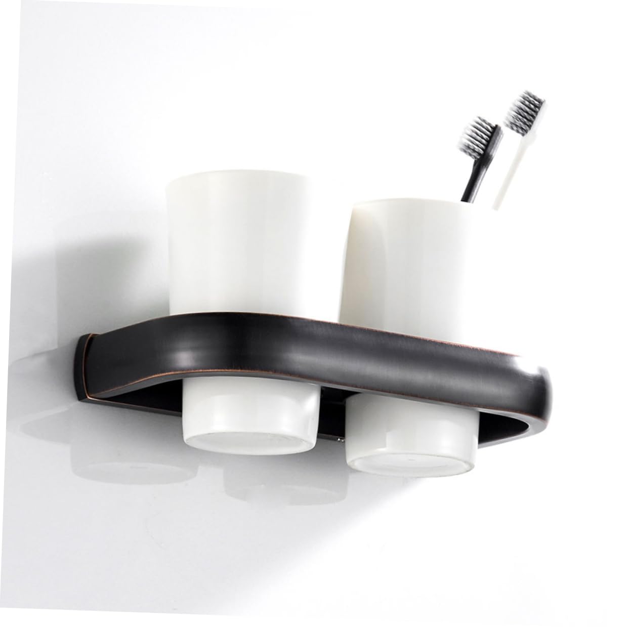 Garneck Porta Spazzolini Da Denti Porta Bicchiere in Rame Da Parete Elegante Robusto Installazione Rapida