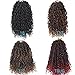 MOBOK 6packs NEW Goddess Locs Crochet Hair 14 Inch Pre-Looped Wavy Faux Locs Crochet With Curly Hair In Middle and Ends Color 1B Synthetic River Locs Fauxs Locs Braiding Hair Gypsy Locs Bohemian Curl