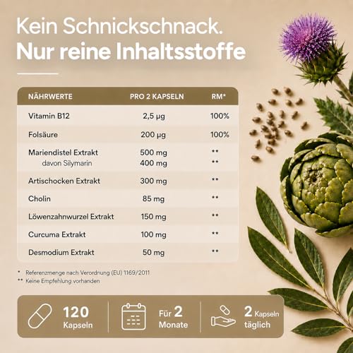 Leber Kur Mariendistel Kapseln hochdosiert - 120 Leberkapseln – Ansicht 4