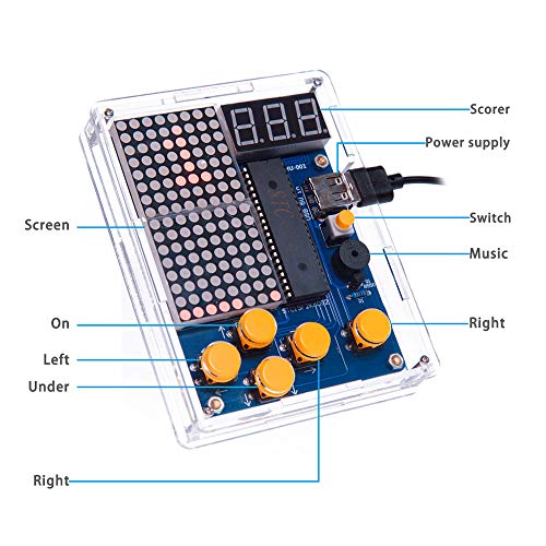 Doneioe Kit de Jogo DIY Retrô Clássico Kit de Solda Eletrônica Tetris Snake Avião Corrida com Caixa