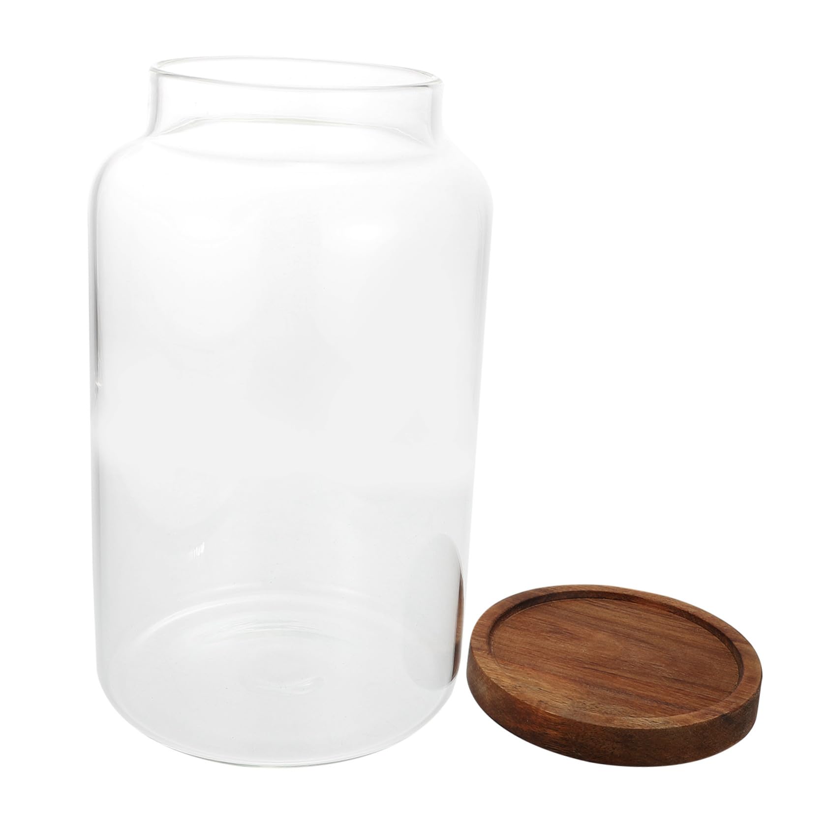 DOITOOL Vorratsdose Luftdicht und Feuchtigkeitsbeständig 2,8l Glas mit Holzdeckel für Küche und Aufbewahrung von Getreide Mehl und Lebensmitteln
