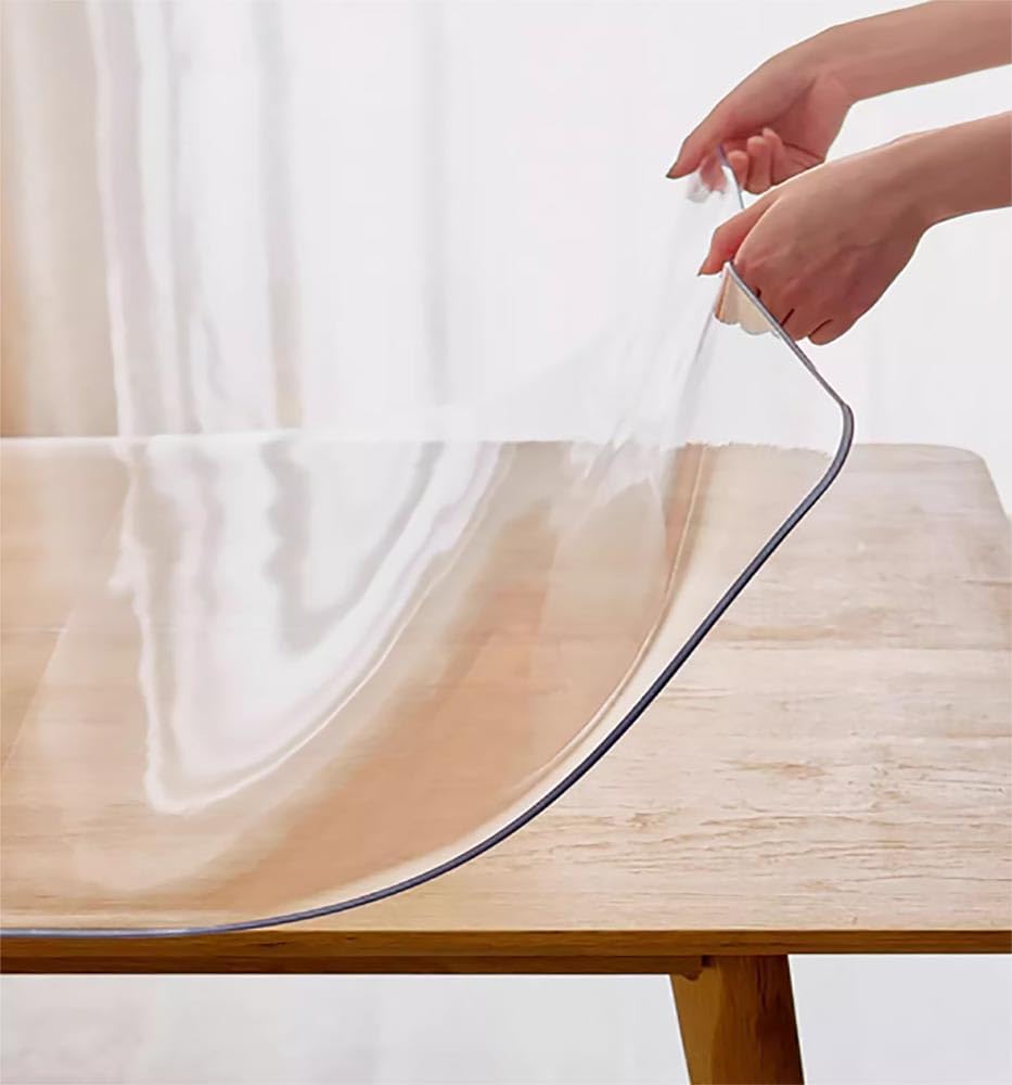 Custom Multisize Clear Table Cover Protector Water Resistant Plastic Rectangular Vinyl Non-Slip Desk Pad for Coffee Table/Writing Desk (24 inch Width,41 inch Length)