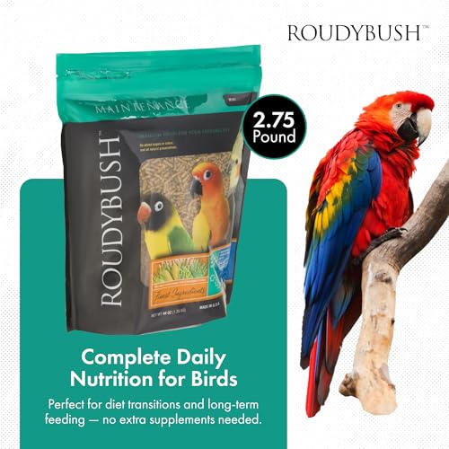 RoudyBush Daily Maintenance Food for Birds - Scientifically Formulated Bird Feed - Bird Food Pellets w/Corn, Wheat, Soy & More - Nutritious & Healthy Feed for Birds (Mini, 44oz) - Image 3