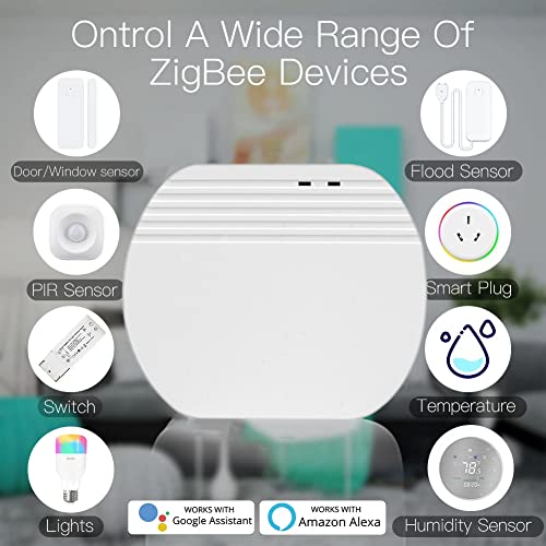 Qiachip Smart Zigbee Bridge Hub, Wi-Fi & Zigbee Dual-Protocol Supporting, App Control And Multi-Device Management，Works With Google Home Alexa #TOP1