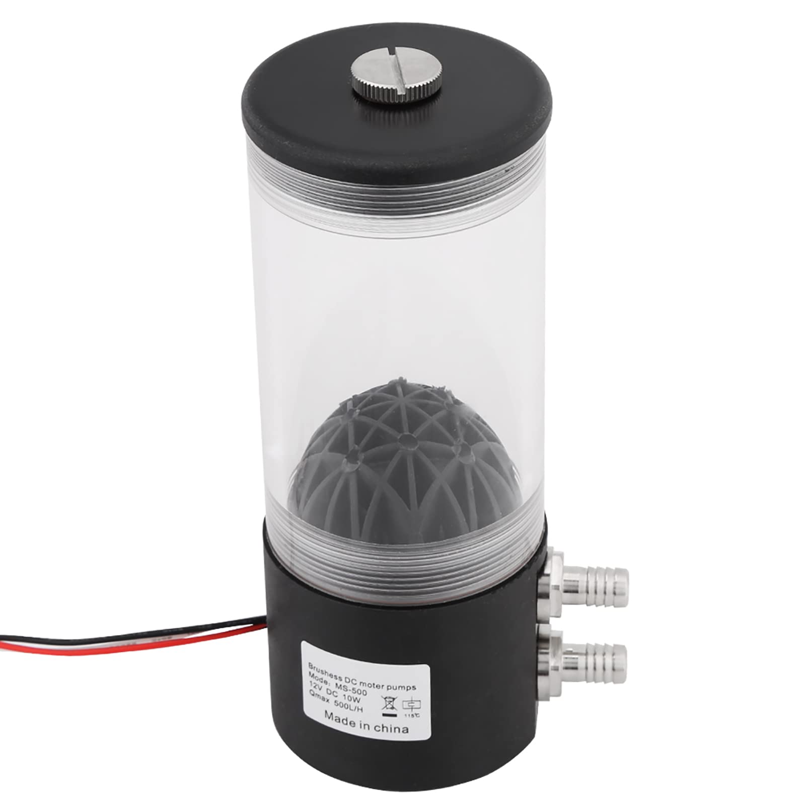 Bomba de CC de refrigeración 500 L/H 10 W CC 12 V Kit integrado Cilindro ultra silencioso de 16 dB de refrigeración líquida para computadora con conector de 3 pines y pared de