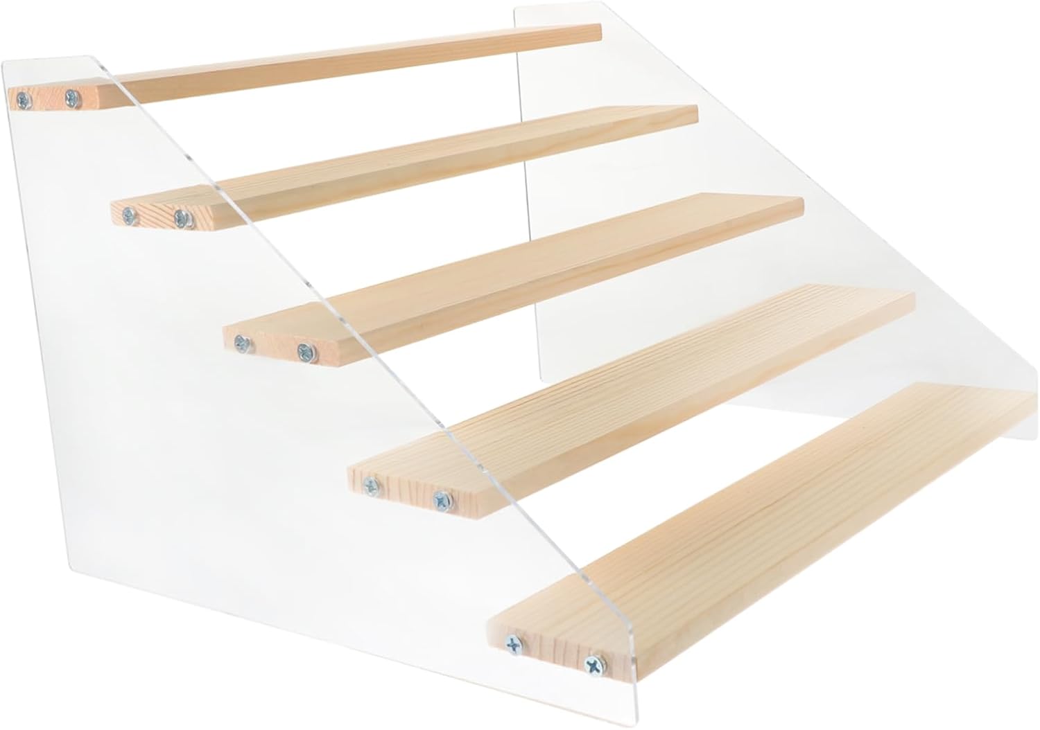 Amosfun Wooden Tiered Display Stand Xmas Small Riser for Figures Showcase