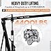 SierraSquad Heavy Duty 2 Ton Folding Hydraulic Engine Hoist – 4400 lbs Shop Crane, Telescopic Boom, 6 Wheels, Portable Cherry Picker Lift for Car, Truck, Garage, Workshop – Black
