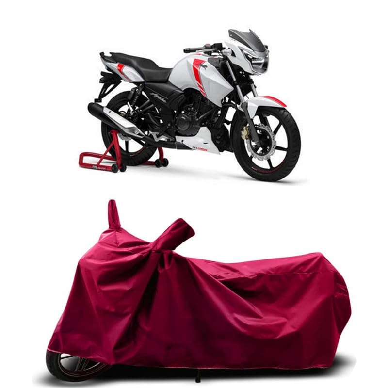 Image of DUFFEL-Two Wheeler Bike Body Cover Compatible for Tvs Bs6 Apache RTR 160 Bs6 Heat Protectio /UV-Rays /Birds Dropping /DustProof /Waterproof Indoor Outdoor and Parking Full Body Protection [MAHROON]