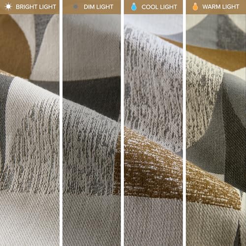 Madison Park King Comforter Set Jacquard Scandinavian Geometric Oversized Comforters King Size Bed, All Season Bedding King Size Comforter, Shams, Pillows, Cirque, Gold 9 Piece by Madison Park - Image 7