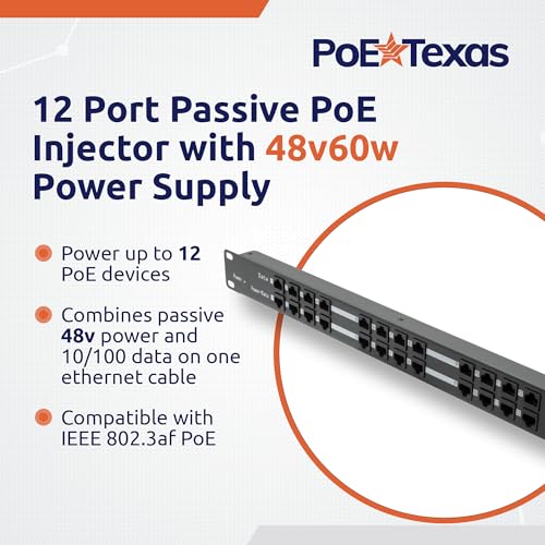 Injecteur PoE 12 ports pour alimenter douze peripheriques avec un seul cable