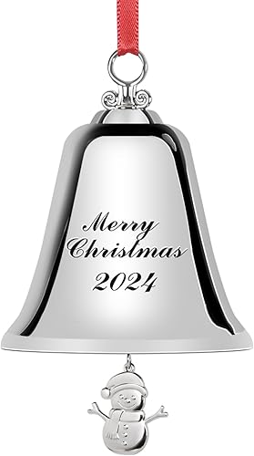 Paquete de 4 campanas de Navidad de vaca, campanas de Navidad rústicas hechas a mano, campanas colgantes con cuerda, campanas de metal de latón,