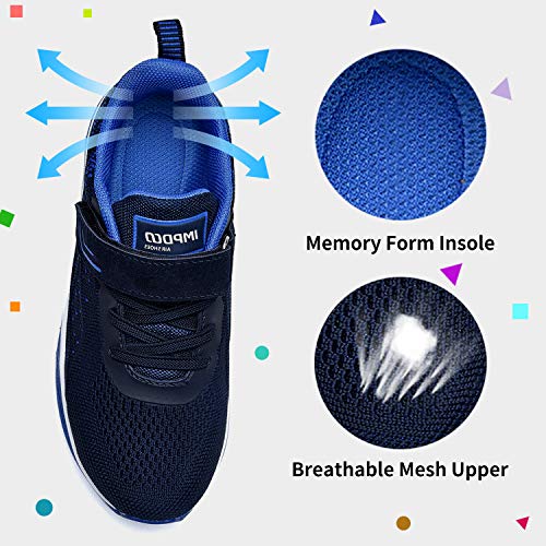 MEHOTO Kids Air Running Shoes, Boys Girls Tennis Walking Jogging Athletic Sport Lightweight Breathable Sneakers Blue - Thumbnail 3