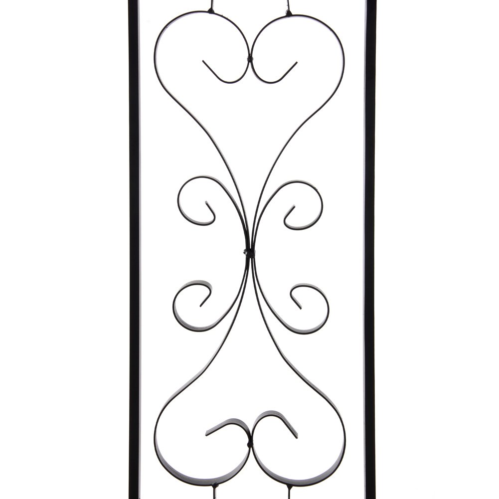 BAKAJI Arco da Giardino Supporto per Rose Piante Rampicanti in Metallo 113 x 50 x 205H cm Colore Nero