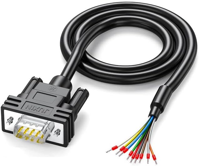 - DB9 Male Connector RS232 Serial Extension Cable,D-SUB 9-Pin Male adapter to Bare Wire, 9 Wire All Provided With Wiring Terminals-Black (DB9 5FT)