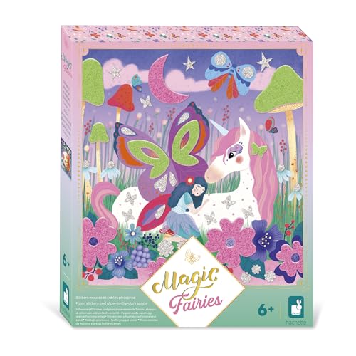 Janod Pegatinas y Arenas Fosforescentes-5 Tablas-Tema Hadas-Kit de Ocio Creativo Infantil-Desarrollo de la Creatividad y la concentración-A Partir de 6 años-J09174 (JURATOYS J09174)