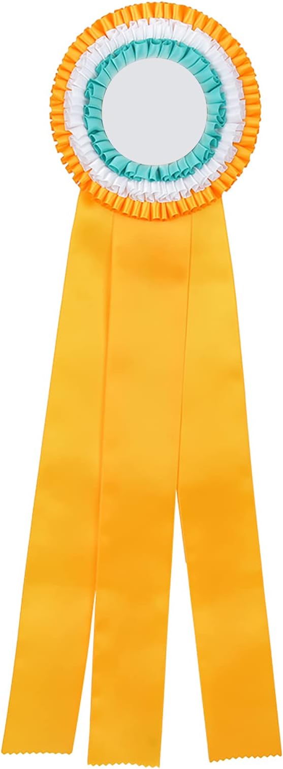 Generous Ribbon Rosette Badge Pin, Winner Class Award, Elegant with Ribbon Material, Convenient to and Take Off, for Competition Winners and Special Events