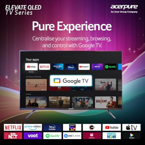 Image of acerpure 109 cms (43 inch) Elevate (2024 Series) QLED TV Smart Google TV with Google OS | Dolby Atmos |AP43UG51QEVTD